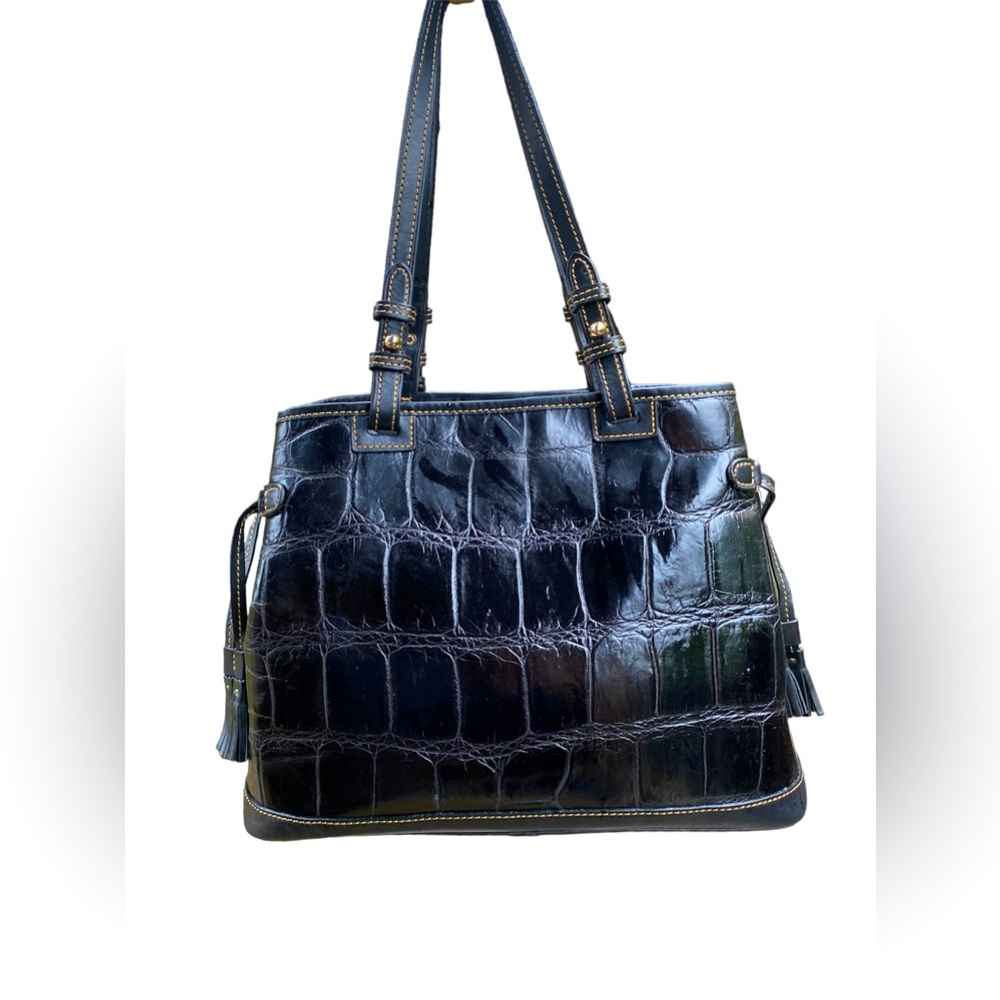Dooney & Bourke Croco Fino Satchel Vintage Collectors Bag - Picture 2 of 8